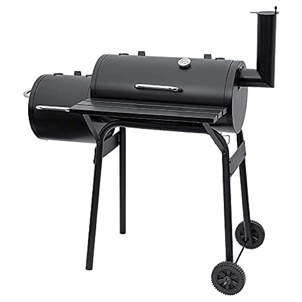 Portable BBQ Grill,Outdoor Barbecue Charcoal BBQ Grill Trolley with Big Wheels And Temperature Gauge for Camping Picnic Party